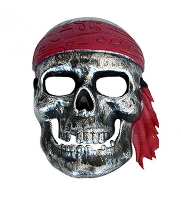 MÁSCARA CAVEIRA PIRATA PARA FESTA HALLOWEEN COM 22CM - 1 UNIDADE